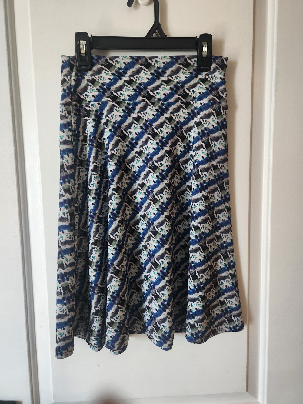 Women's Blue Patterned Circle Skirt